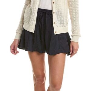 Heartloom Pasha Black Navy Skort Medium Skirt Shorts Blue Eyelet lace stretch